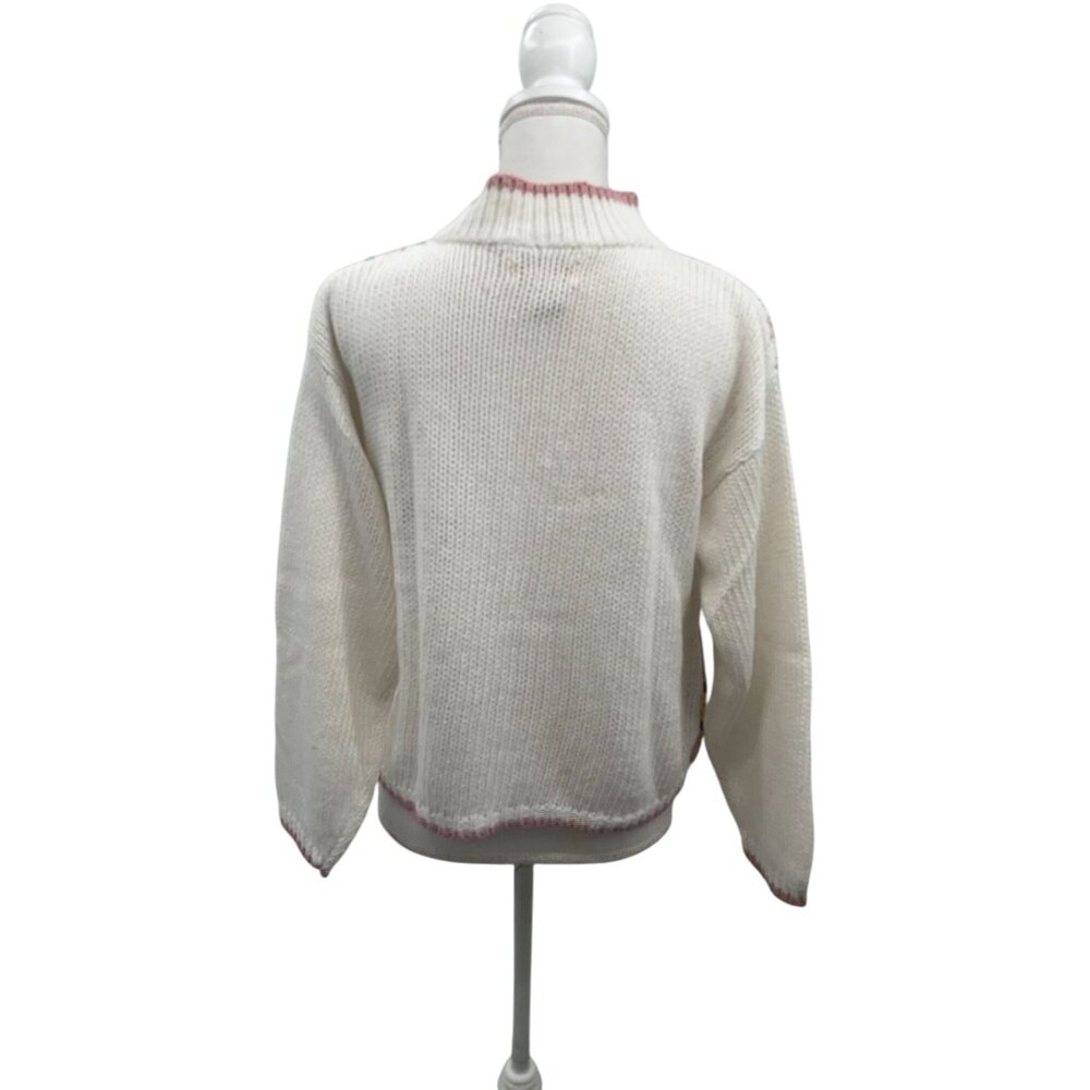 Vintage Ivy Club Sweater Women's M Geometric Mock Neck Grandmacore Used - Picture 4 of 15